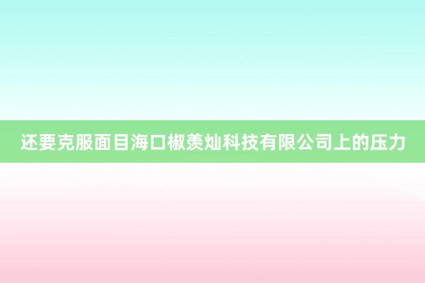 还要克服面目海口椒羡灿科技有限公司上的压力