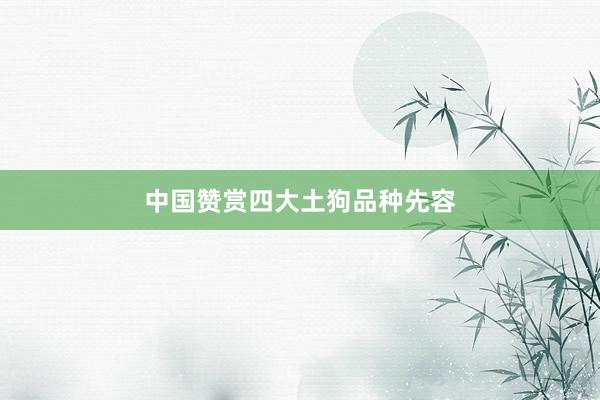 中国赞赏四大土狗品种先容